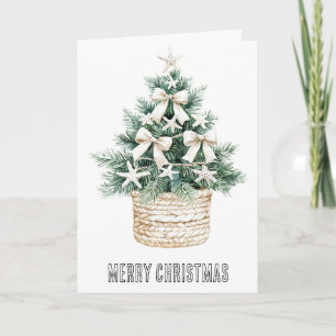 Christmas Beach Starfish Ornaments Card
