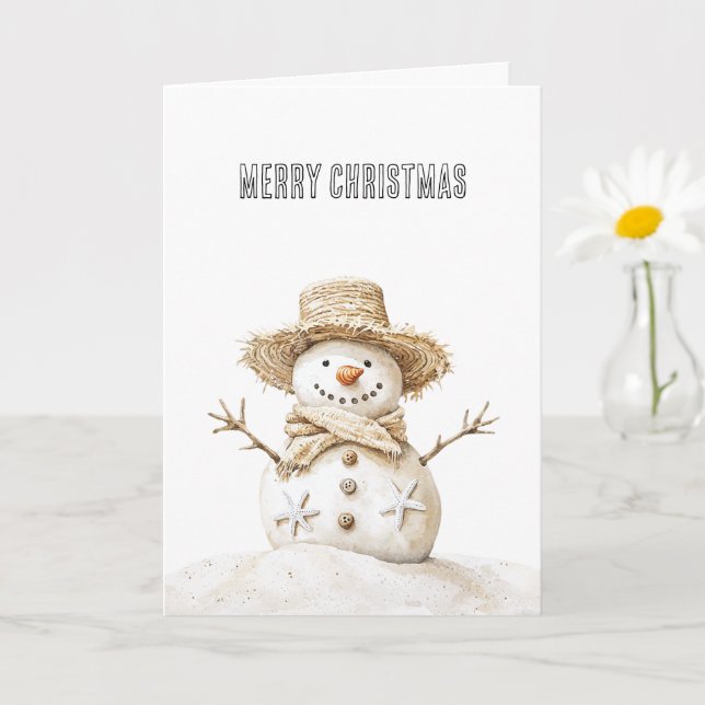 Christmas Beach Starfish Snowman Card (Small Plant)