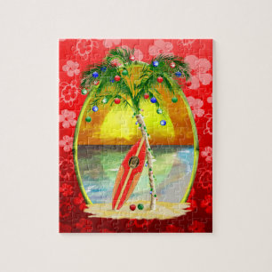 Christmas Beach Sunset Jigsaw Puzzle