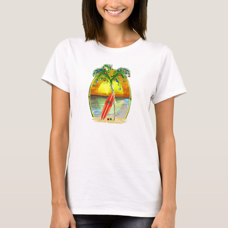 Christmas Beach Sunset T-Shirt | Zazzle