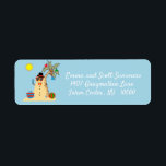 Christmas Beach Tropical Snowman Address Label<br><div class="desc">This design was created though digital art. It may be personalized in the area provide or customizing by choosing the click to customize further option and changing the name, initials or words. You may also change the text color and style or delete the text for an image only design. Contact...</div>