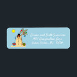 Christmas Beach Tropical Snowman Address Label<br><div class="desc">This design was created though digital art. It may be personalized in the area provide or customizing by choosing the click to customize further option and changing the name, initials or words. You may also change the text color and style or delete the text for an image only design. Contact...</div>