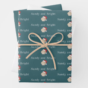 Christmas Beach Vacation Sandy and Bright Seashell Wrapping Paper Sheets