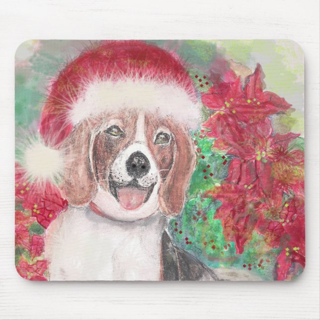Christmas Beagle - Customized Mouse Pad (Front)