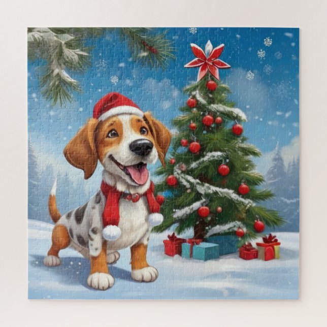 Christmas Beagle Dog Jigsaw Puzzle (Vertical)