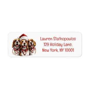 Christmas Beagle Dogs Label