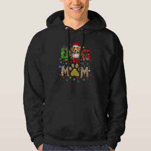 Christmas Beagle Mom Hat Santa Scarf Plaid Dog Mom Hoodie
