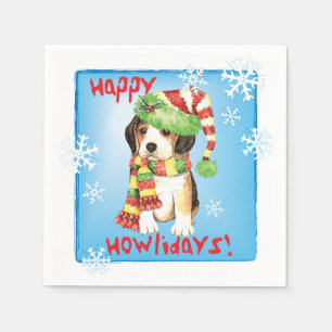 Christmas Beagle Napkins