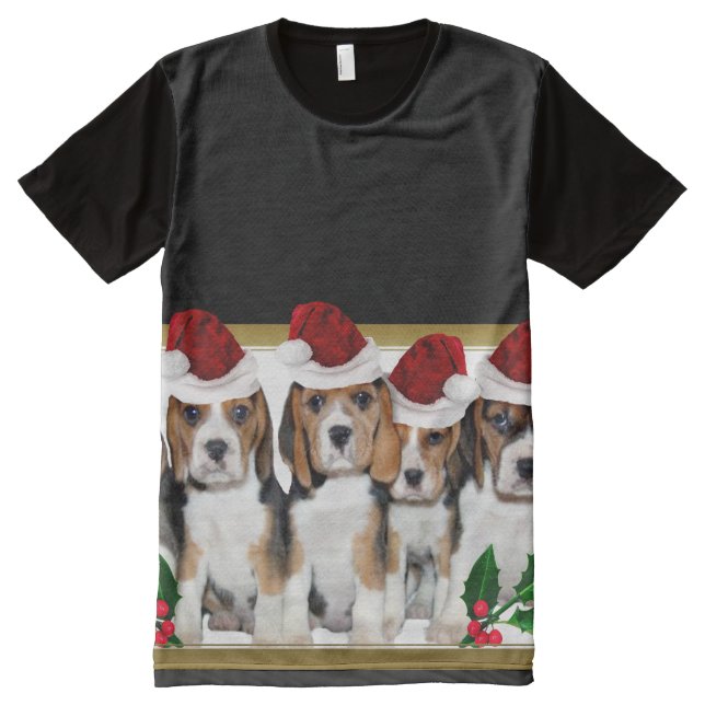 Christmas Beagle puppies All-Over-Print T-Shirt (Front)