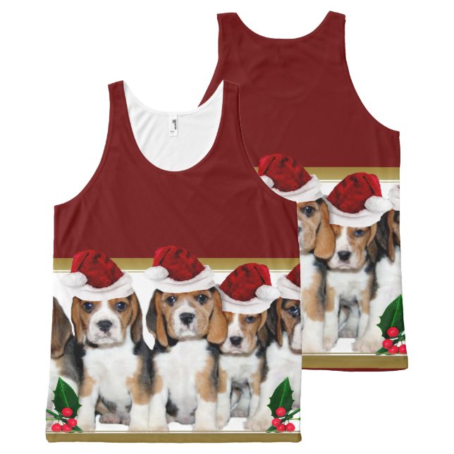 Christmas Beagle puppies All-Over-Print Tank Top (Front and Back)