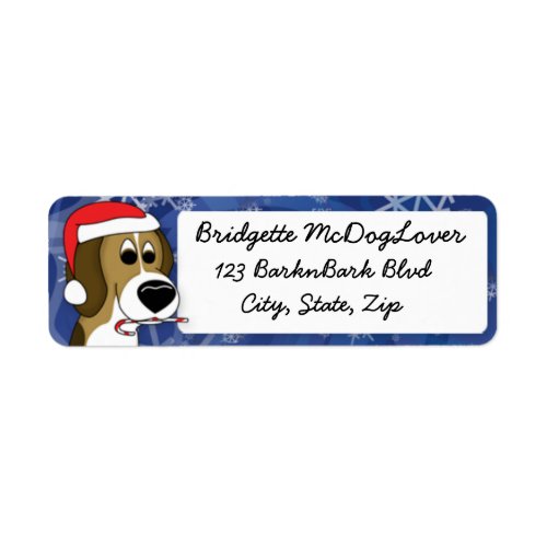 Christmas Beagle Return Address Label