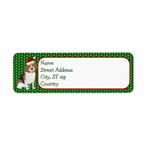 Christmas Beagle Return Address Label