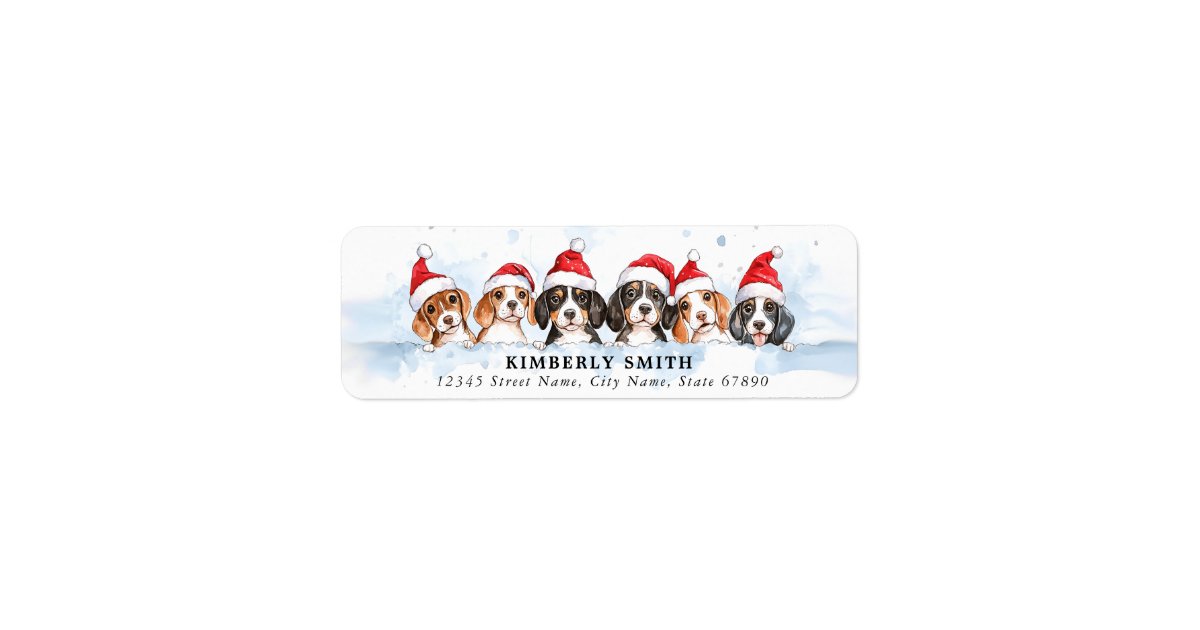 Beagle Labels Christmas Beagle Return Address Labels | Zazzle