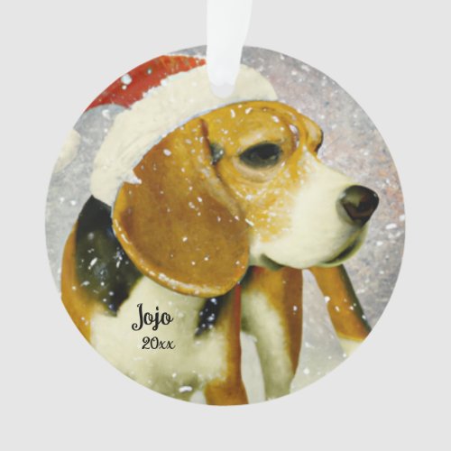 Christmas Beagle Santa Dog Ornament