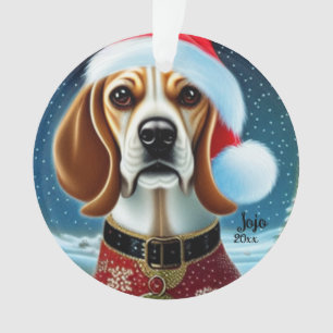 Christmas Beagle, Santa Dog Ornament