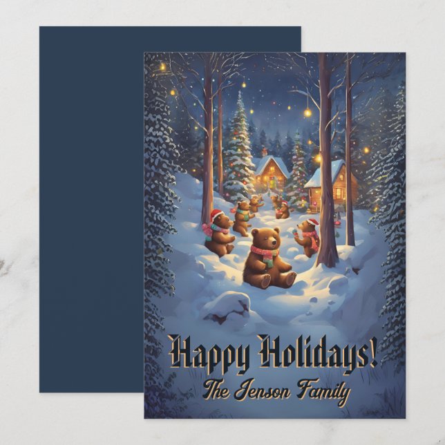 Christmas bear 13, Happy Holidays, Christmas card (Front/Back)