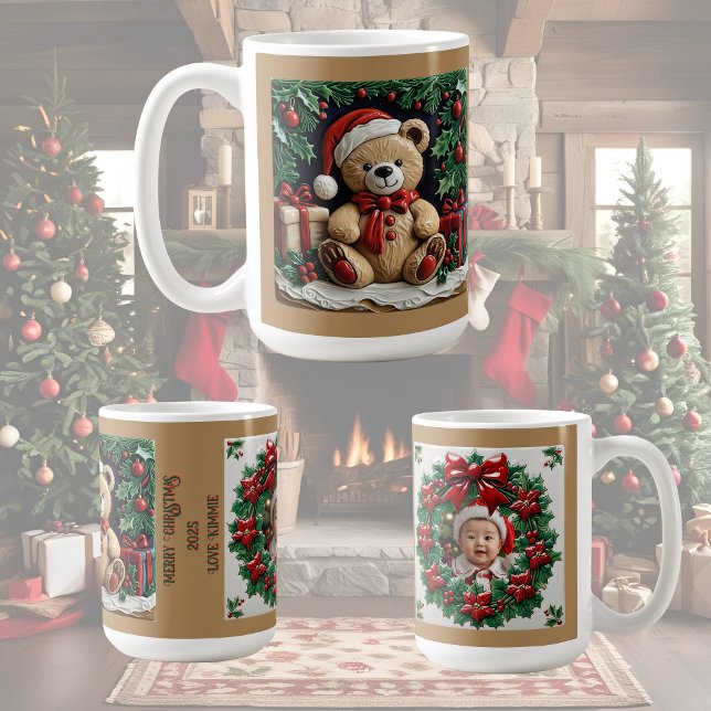 Christmas Bear and Presents Customizable Coffee Mu Mug (Creator Uploaded)