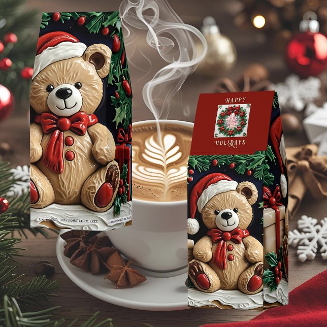 Christmas Bear and Presents Customizable Roasted Coffee (Creator Uploaded)