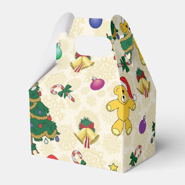 Christmas bear,bells and tree favor boxes (Front Side)