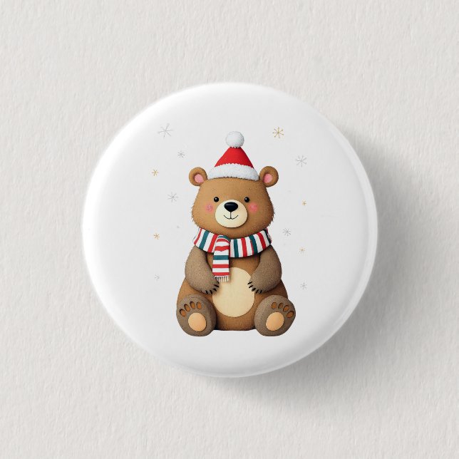 Christmas Bear Button (Front)