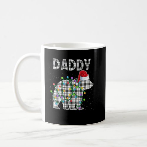 Christmas Bear Daddy Black White Plaid Xmas Matchi Coffee Mug