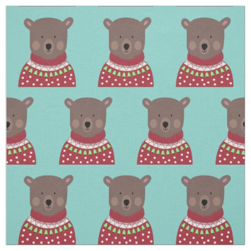 Christmas Bear Fabric