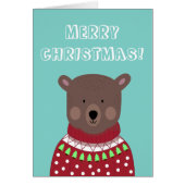 Christmas Bear Folded Card (Front)