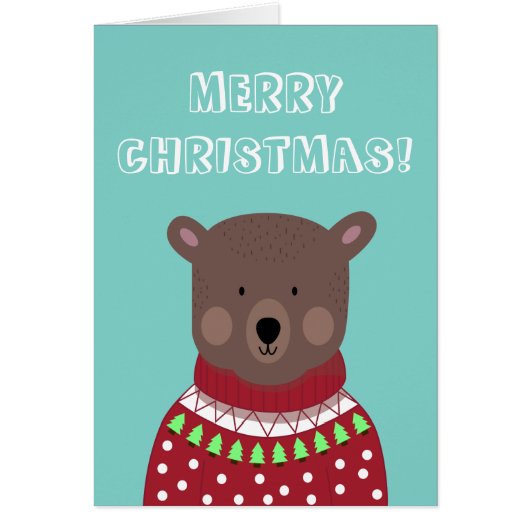 Christmas Bear Folded Card (Front)