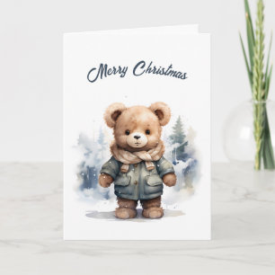 Christmas Bear Illustration Card