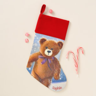 Christmas Bear in the Snow Christmas Stocking
