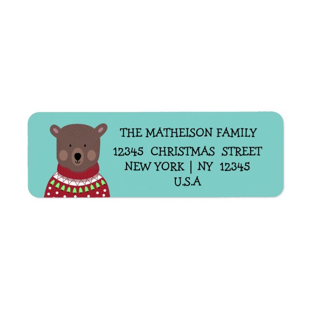 Christmas Bear Label (Front)