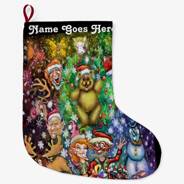 Christmas Bear Large Christmas Stocking (Front)