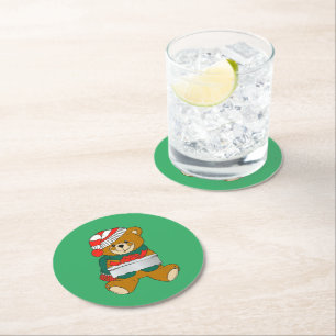 Christmas Bear Paper Coaster
