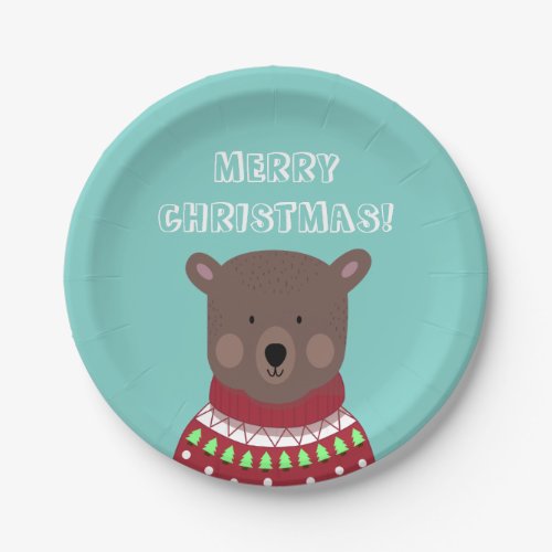Christmas Bear Paper Plates