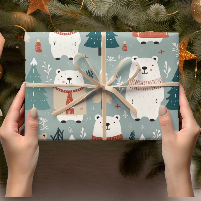 Christmas Bear Pattern Wrapping Paper (Creator Uploaded)