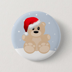 Christmas Bear Pinback Button
