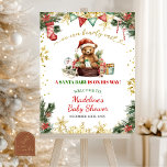 Christmas Bear Santa Boy Baby Shower Welcome Sign<br><div class="desc">Christmas Bear Santa Boy Baby Shower welcome sign,  we can bearly wait winter baby shower welcome sign</div>