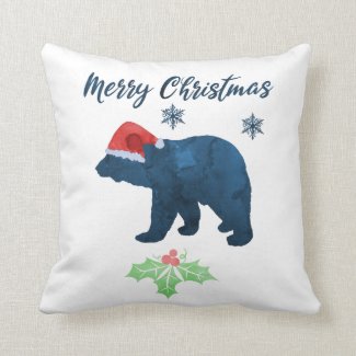 Christmas Bear Throw Pillow