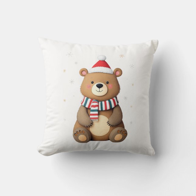 Christmas Bear Throw Pillow (Front)
