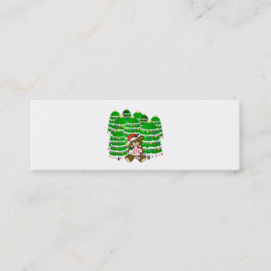 Christmas Bear with JOY Sign and ChristmasTrees Mini Business Card
