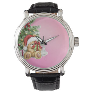 Christmas Bear with Present and Tree Decoration Watch