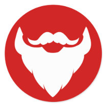 Christmas beard and mustache Santa's red sticker