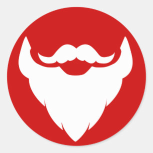 Christmas beard and mustache Santa's red sticker