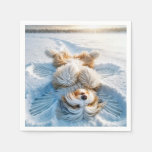 Christmas Bearded Collie Snow Angel Napkins