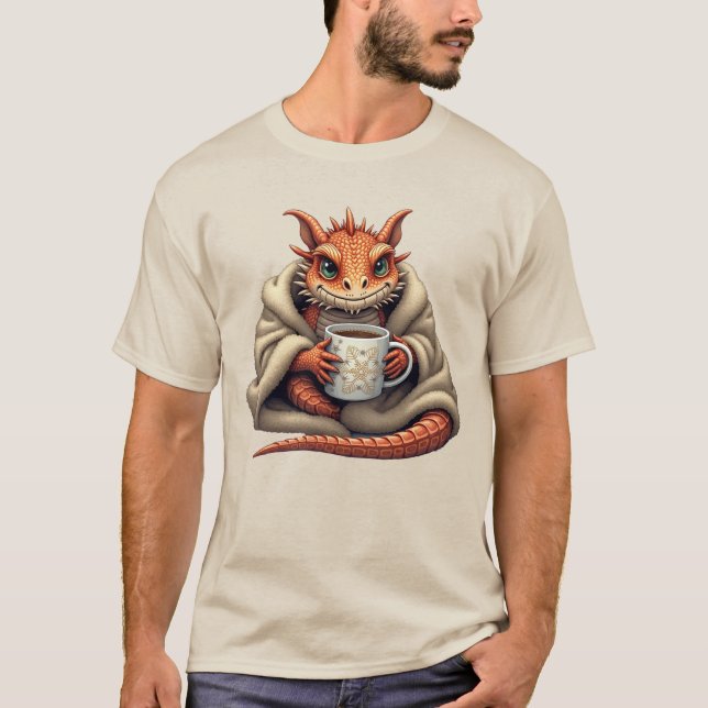 Christmas Bearded Dragon Ugly Gift for Coffee Love T-Shirt (Front)