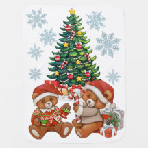 Christmas bears blanket