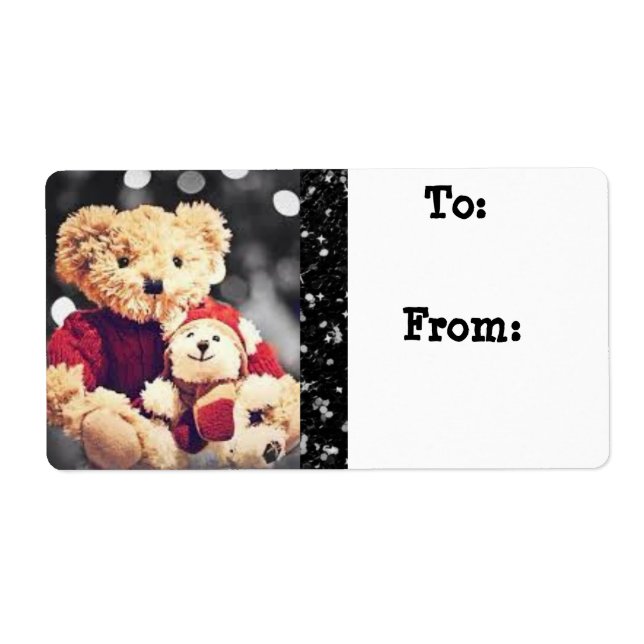 Christmas  Bears Gift Tag Label Stickers (Front)