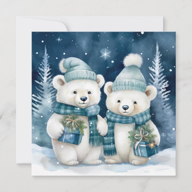 Christmas Bears Greeting Card (Front)