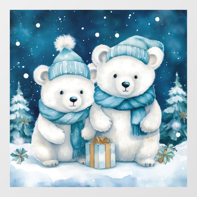 Christmas Bears Window Cling (Sheet)