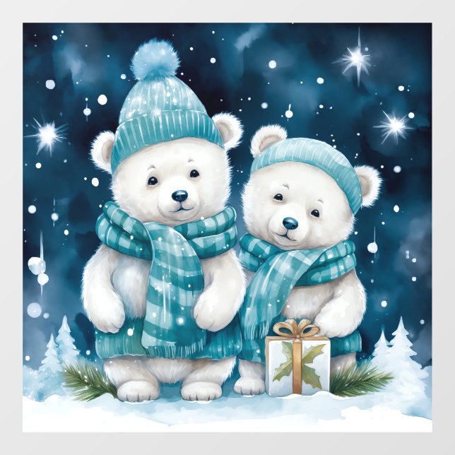 Christmas Bears Window Cling (Sheet)